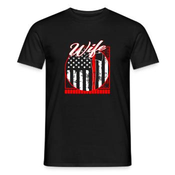 Firefighter's Wife Shirt, Wife Firefighter Tee, - Men's T-Shirt - black - Front - AI Model Male 178 light (178cm)