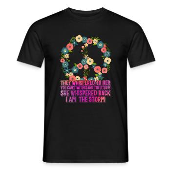 Feminist Shirt, They Whispered To Her You Can't - Men's T-Shirt - black - Front - AI Model Male 178 light (178cm)