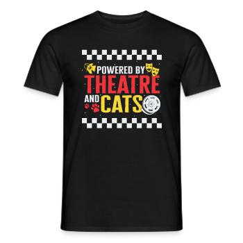 Chemise De Théâtre, Propulsé Par Théâtre Et Chats - T-shirt homme - noir - Devant - AI Model Male 178 light (178cm)