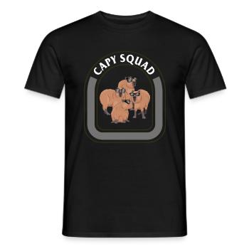 Capybara Shirt, Capy Squad Tee, Gift For - Men's T-Shirt - black - Front - AI Model Male 178 light (178cm)
