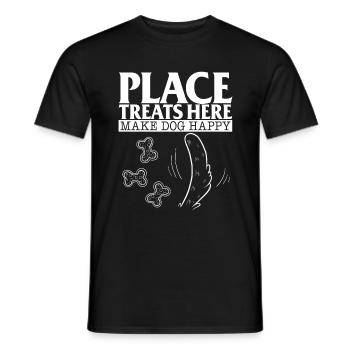 chemise de chien, placez des friandises ici faire chien heureux tee, - T-shirt homme - noir - Devant - AI Model Male 178 light (178cm)