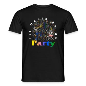 Halloween Shirt, Til Death Do Us Party Dancing - Men's T-Shirt - black - Front - AI Model Male 178 light (178cm)