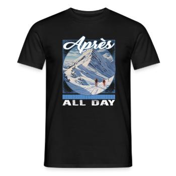 Apres All Day Atmospheric Alpine Depth Descent - Men's T-Shirt - black - Front - AI Model Male 178 light (178cm)