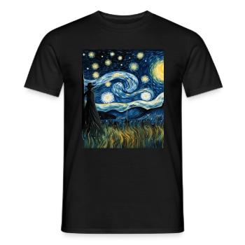 Gärtner-Sternenhemd Van Gogh inspiriert - Männer T-Shirt - Schwarz - Vorne - AI Model Male 178 light (178cm)