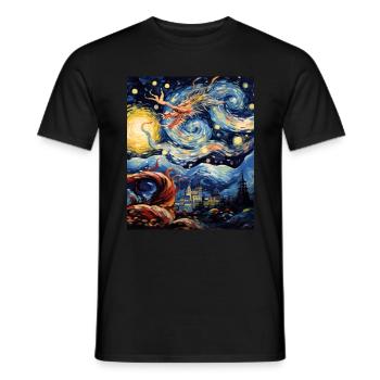 Drachentanz Sternennachthemd Chinesisches Neujahr - Männer T-Shirt - Schwarz - Vorne - AI Model Male 178 light (178cm)