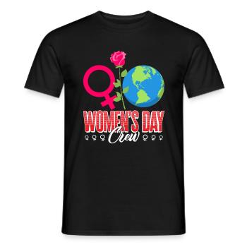 Chemise de la Journée internationale de la femme, Crew de la Journée de la femme - T-shirt homme - noir - Devant - AI Model Male 178 light (178cm)
