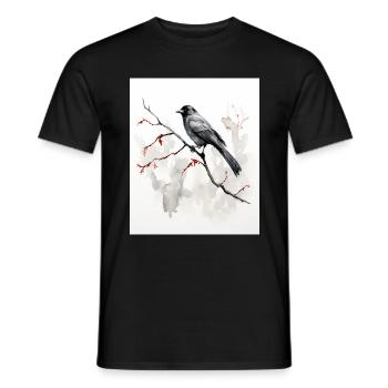 Japanese Art Japanese Woodblock Art Print Sumi e - Men's T-Shirt - black - Front - AI Model Male 178 light (178cm)