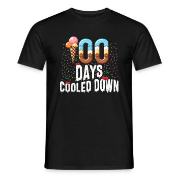School Shirt, 100 Days Cooled Down Ice Cream With - Men's T-Shirt - black - Front - AI Model Male 178 light (178cm)