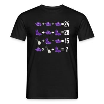 Chemise de mathématiques, ordre de mathématiques de l’opération violet - T-shirt homme - noir - Devant - AI Model Male 178 light (178cm)