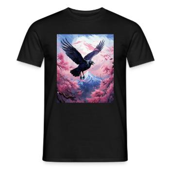 Art japonais gravure sur bois japonais Art Print Mount - T-shirt homme - noir - Devant - AI Model Male 178 light (178cm)