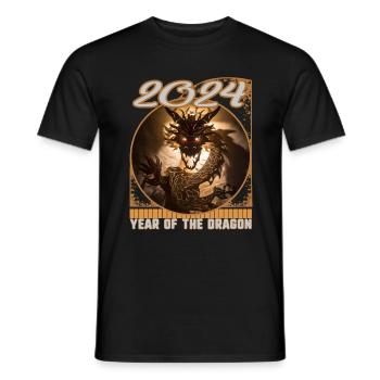 Chines New Year of Dragon Shadow Puppetry Dragon - Men's T-Shirt - black - Front - AI Model Male 178 light (178cm)