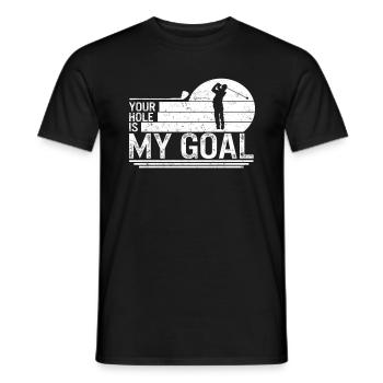 Golfhemd, dein Loch ist mein Ziel Vintage T-Shirt, - Männer T-Shirt - Schwarz - Vorne - AI Model Male 178 light (178cm)