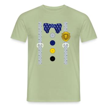 Ritterhemd, Hosenträger, Ritterschild, Schwertwappen - Männer T-Shirt - Sage - Vorne - AI Model Male 178 light (178cm)