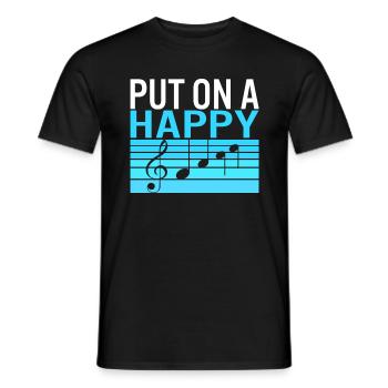 Music Teacher Shirt, Put On A Happy Tee, Gift For - Men's T-Shirt - black - Front - AI Model Male 178 light (178cm)