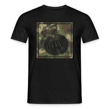 Halloween Shirt, Pumpkin Camo Military Tactical - Men's T-Shirt - black - Front - AI Model Male 178 light (178cm)