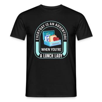 Lunch Lady Shirt, Everyday Is An Adventure Lunch - Men's T-Shirt - black - Front - AI Model Male 178 light (178cm)