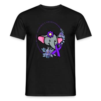 Alzheimer's Disease Awareness Shirt, Forget Me - Men's T-Shirt - black - Front - AI Model Male 178 light (178cm)