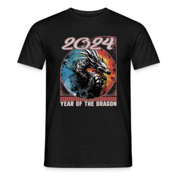 Chines Nouvel An de Dragon Graffiti Pochoir Dragon - T-shirt homme - noir - Devant - AI Model Male 178 light (178cm)