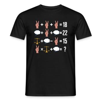 Mathe-T-Shirt, Mathe-Befehl der Operation Peace-Zeichen - Männer T-Shirt - Schwarz - Vorne - AI Model Male 178 light (178cm)