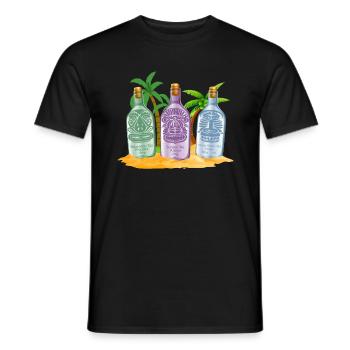 Krankenschwester Hemd, Sonnenuntergang Entspannung Ocean Breeze Tiki - Männer T-Shirt - Schwarz - Vorne - AI Model Male 178 light (178cm)
