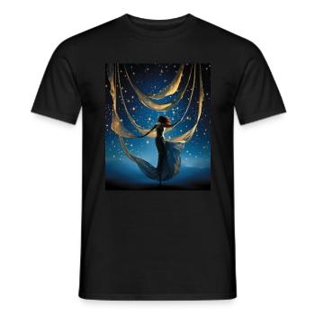 Aerial Silks Starry Night Shirt Graceful Galaxy - Men's T-Shirt - black - Front - AI Model Male 178 light (178cm)