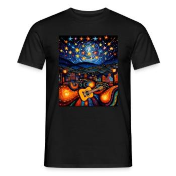 Cinco de Mayo Starry Night Shirt Fiesta in the - Men's T-Shirt - black - Front - AI Model Male 178 light (178cm)