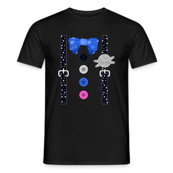 Galaxy Shirt, Suspender Galaxy Star Planet Space - Men's T-Shirt - black - Front - AI Model Male 178 light (178cm)