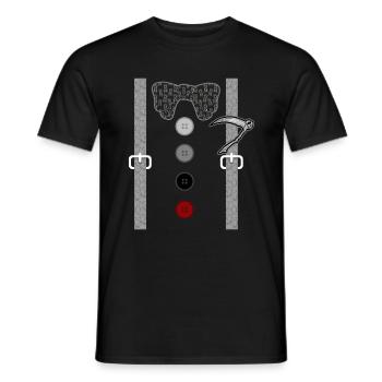 Reaper Shirt, Suspender Grim Reaper Scythe - Men's T-Shirt - black - Front - AI Model Male 178 light (178cm)