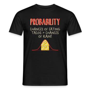 Chemise de mathématiques, chances de probabilité de manger des tacos - T-shirt homme - noir - Devant - AI Model Male 178 light (178cm)