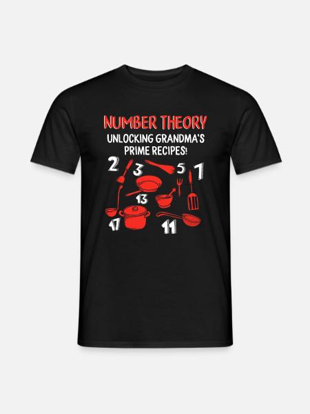 Mathe-Shirt, Zahlentheorie Omas freischalten - Mænd T-shirt - sort