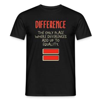 Mathe-Shirt, Differenz Der einzige Ort, an dem - Männer T-Shirt - Schwarz - Vorne - AI Model Male 178 light (178cm)