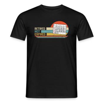Retirement Shirt, Retired Not Expired Tee, Gift - Men's T-Shirt - black - Front - AI Model Male 178 light (178cm)