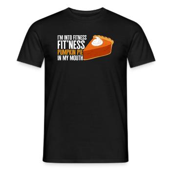 Thanksgiving-Shirt, ich stehe auf Fitness-Kürbiskuchen - Männer T-Shirt - Schwarz - Vorne - AI Model Male 178 light (178cm)