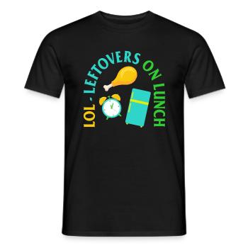 Thanksgiving Shirt, LOL Leftovers On Lunch Tee, - Men's T-Shirt - black - Front - AI Model Male 178 light (178cm)