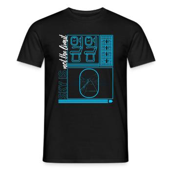 Airplane Shirt, Sky Is Not The Limit Tee, Gift - Men's T-Shirt - black - Front - AI Model Male 178 light (178cm)