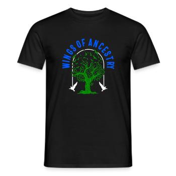 Heritage Hemd, Wings Of Ancestry T-Shirt, Klassisch - Männer T-Shirt - Schwarz - Vorne - AI Model Male 178 light (178cm)