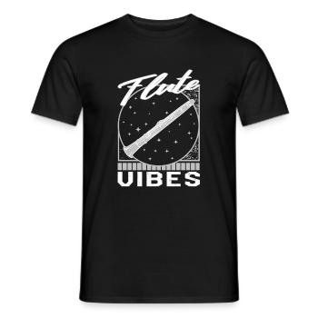 Flute Shirt, Flute Vibes Tee, Gift For Flutist - Men's T-Shirt - black - Front - AI Model Male 178 light (178cm)