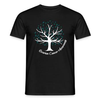 Krebs-Bewusstseins-Shirt, Eierstockkrebs-Bewusstsein - Männer T-Shirt - Schwarz - Vorne - AI Model Male 178 light (178cm)
