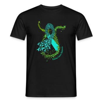 Cancer Awareness Shirt, Ovarian Cancer Awareness - Men's T-Shirt - black - Front - AI Model Male 178 light (178cm)