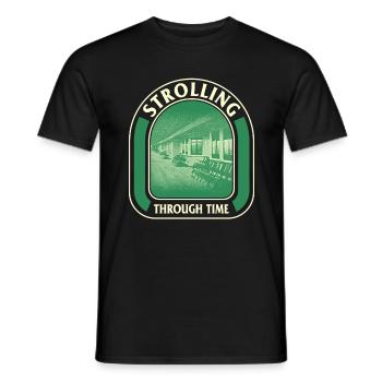 Titanic Shirt, Strolling Through Time Tee, Gift - Men's T-Shirt - black - Front - AI Model Male 178 light (178cm)