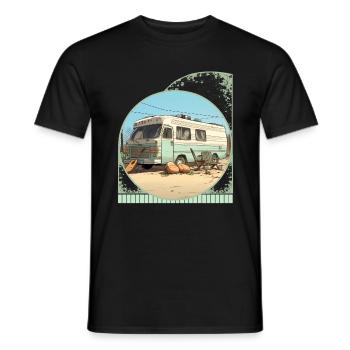 Vintage RV Camping et pickleball style de vie - T-shirt homme - noir - Devant - AI Model Male 178 light (178cm)