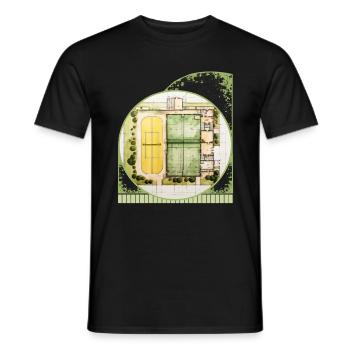 Pickleball Court Blaupausen Technische Zeichnung - Männer T-Shirt - Schwarz - Vorne - AI Model Male 178 light (178cm)