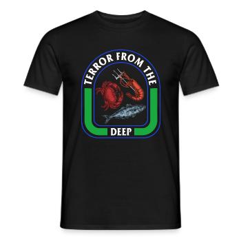 Chemise d’Halloween, terreur des fruits de mer profonds - T-shirt homme - noir - Devant - AI Model Male 178 light (178cm)