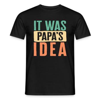 Ungdomstrøje, det var Papa's Ideas Tee, gave til - Mænd T-shirt - sort - Foran - AI Model Male 178 light (178cm)