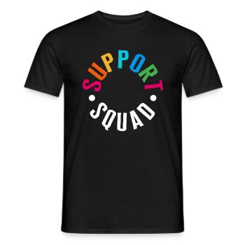School Shirt, Support Squad Pocket Design Tee, - Men's T-Shirt - black - Front - AI Model Male 178 light (178cm)