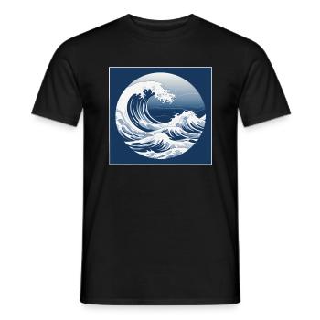 Waves Ocean Serenity Minimalistische Kopie - Männer T-Shirt - Schwarz - Vorne - AI Model Male 178 light (178cm)