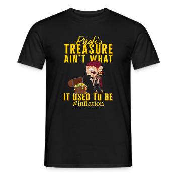 Pirate Shirt, Pirated Treasure Ain't What It Used - Men's T-Shirt - black - Front - AI Model Male 178 light (178cm)