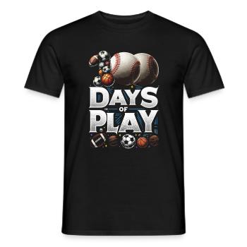 Schulshirt, 100 Tage Schul-Baseball-Fußball - Männer T-Shirt - Schwarz - Vorne - AI Model Male 178 light (178cm)