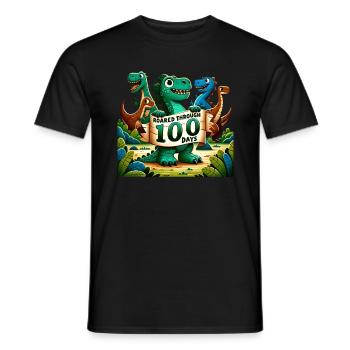Schulhemd, gebrüllt durch 100 Tage süß - Männer T-Shirt - Schwarz - Vorne - AI Model Male 178 light (178cm)