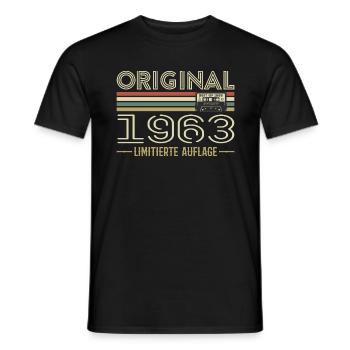 Original 1963 Jahrgang Retro Geburtstag Vintage - Männer T-Shirt - Schwarz - Vorne - AI Model Male 178 light (178cm)